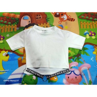 เสื้อครอปสีขาว แต่งชาย ผ้าดีมาก มือ1