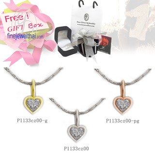 Finejewelthai จี้-เพชร-จี้เพชร-เพชรพรีเมียม-Pendant-Silver-Diamond CZ - P1133cz00 (สามารถเลือกสีตัวเรือนได้)