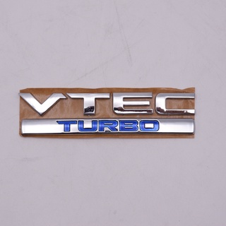 โลโก้ VTEC Turbo ป้ายโลโก้ติดท้าย โลโก้ท้าย โลโก้พลาสติกชุปโครเมียม สีโครเมี่ยม สำหรับ ฮอนด้า Honda