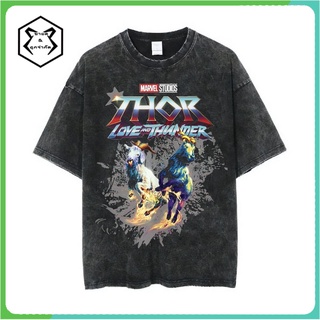 เสื้อยืด ขนาดใหญ่ พิมพ์ลาย Psycho Crucify Thor Love and Thunder | หินล้างทําความสะอาด | เสื้อเชิ้ต Thor | การ์ตูนมาร์เวล