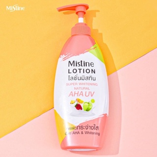 มิสทิน ซุปเปอร์ นาโน ไวท์เทนนิ่ง โลชั่น 400 มล. Mistine Super Whitening Natural AHA UV Lotion 400 ml. (โลชั่นผิวขาว)