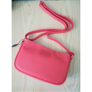 Lacoste PVC Crossbody bag and clutch (outlet) สีชมพูอมส้ม