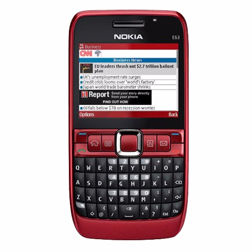 โทรศัพท์มือถือโนเกียปุ่มกด NOKIA E63 ( สีแดง ) 3G/4G รุ่นใหม่ 2020
