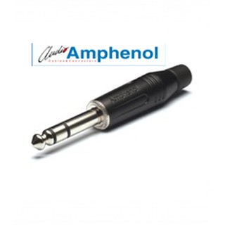 ปลั๊กโฟนสเตอริโอ สีดำ รุ่น ACPS-GB  AMPHENOL PLUG PHONE STEREO 6.35mm