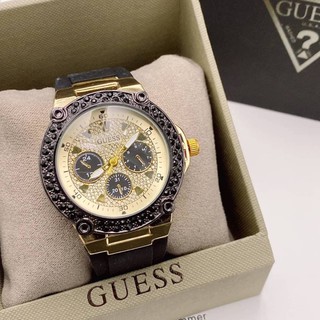 🌸Guess นาฬิกาหรู รุ่นCATALINA ขอบเพชร แถมฟรีกล่องหมอนร้าน ฟรีผ้าเช็ด+พร้อมเซ็ทเวลา🌸