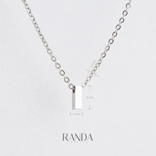 Randa สร้อยคอตัวอักษร สีเงิน ตัวพิมพ์ใหญ่ A-M สแตนเลส เลือกความยาว DIY มินิมอล ไม่ลอกไม่ดำ ลงทะเล โดนน้ำหอมได้
