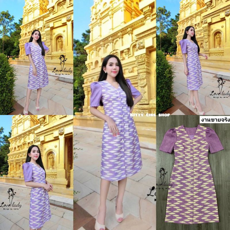 ✅พร้อมส่งS-5XL✅ป้ายLove Lady  งานเดรสลายไทยรุ่นนี้ทรงสวยมากๆรุ่นฮิตความยาวกำลังดี กระดุมเปิดใช้งานได