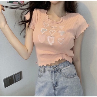 Heartie crop top🤍 korean style