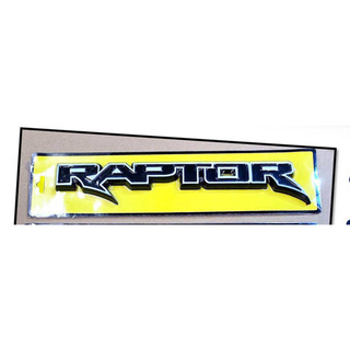 logo RAPTOR โลโก้ แร๊พเตอร์ โลโก้ raptor ติดท้ายกระบะ ติดกระบะท้าย โลโก้ท้าย สีแดง ขอบขาว