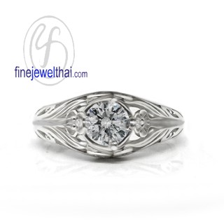 Finejewelthai แหวนเพชร-แหวนเงิน-เพชรสังเคราะห์-เงินแท้-แหวนวินเทจ/ Vintage-Diamond Cz-Silver925-Ring - R1316cz