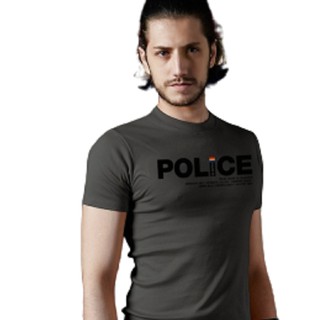 Police Extrasize เสื้อยืด Slim fit ทรงพอดีตัว ใส่ได้ทั้งผุ้ชาย/ผู้หญิง (XC002)