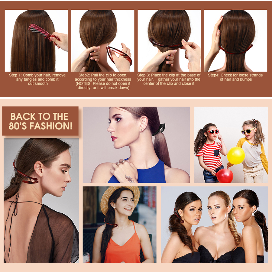 Women Classics Clincher Comb กิ๊บติดผมหางม้า อุปกรณ์จัดแต่งทรงผม ...