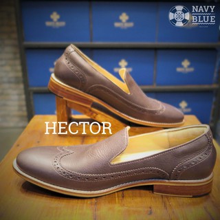 (HECTOR) รองเท้าหนังวัวแท้ ผู้ชาย ฉลุ หุ้มส้น งานแฮนเมดพรีเมี่ยมคนไทย แบรนด์ Navyblue Thailand ซับในหนังแท้ นุ่มสบาย