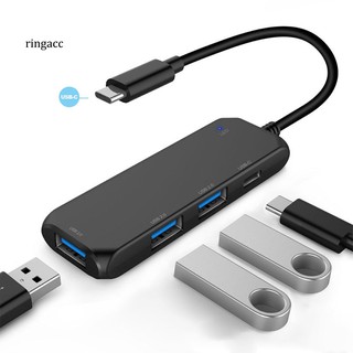 Rac_ อะแดปเตอร์สายเคเบิ้ลแยกฮับ Type-C USB 2.0 แบบพกพา สําหรับ MacBook PC แล็ปท็อป