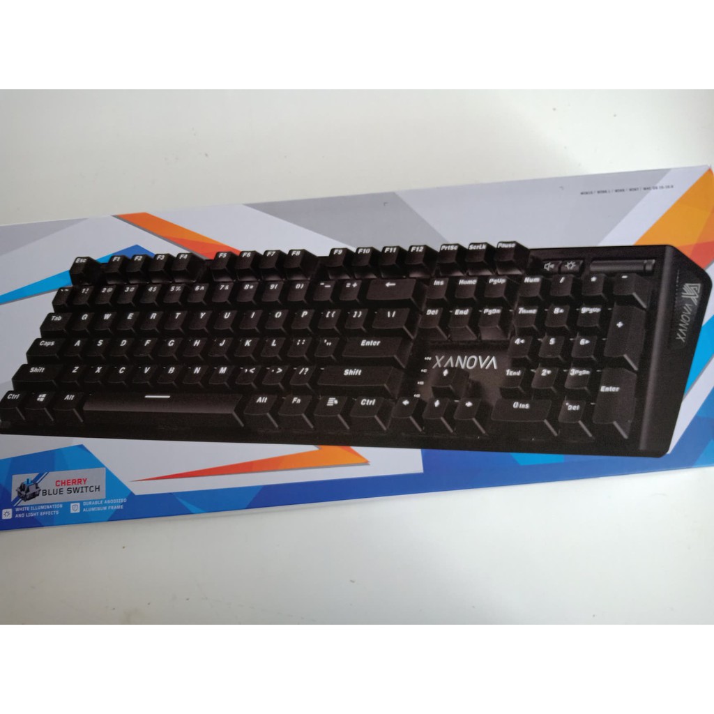 คีย์บอร์ด XANOVA PULSAR XK400 MECHANICAL KEYBOARD CHERRY MX BLUE SWITCH แป้นภาษาอังกฤษสำหรับเล่นเกมส