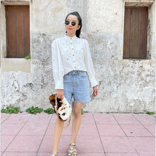 Ladyiconz-White Lace shirt เสื้อฉลุลูกไม้