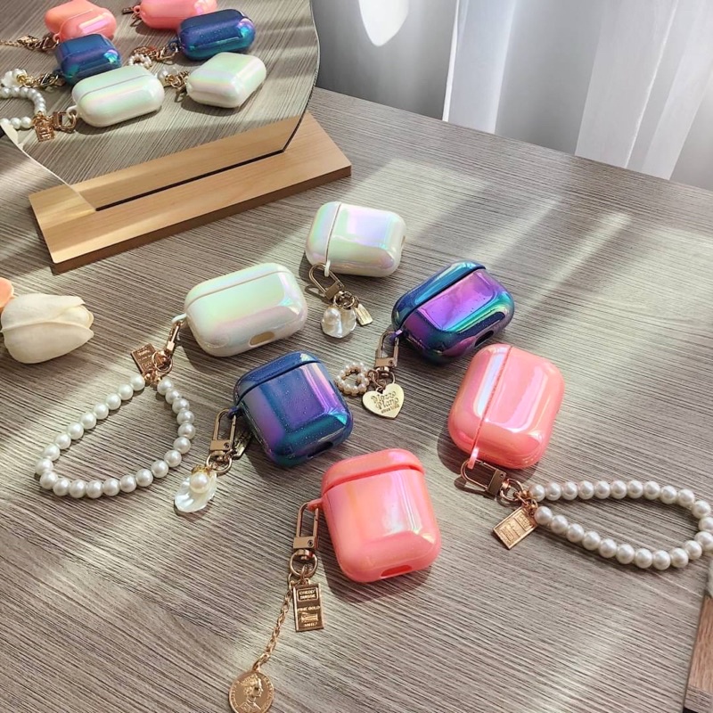 พร้อมส่งในไทย A1S51 เคสแอร์พอดประกายมุก ม่วง ชมพู เคสหูฟัง เคสสำหรับ AirPods case Gen1,2,Pro เคสกากเพชร เคสโฮโลแกรม