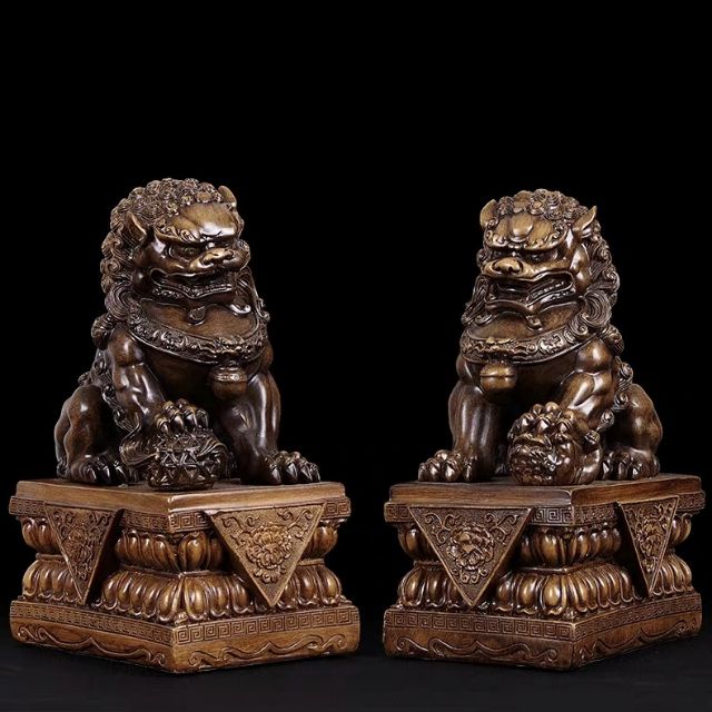 สิงห์ สิงโตคู่ สิงห์โตคู่มงคล ตัวผู้และตัวเมีย ของขวัญตกแต่งบ้าง ขนาด18 นิ้ว 狮子 ราคา ถูกที่สุด ดีลบีเคเค รูปภาพหลัก