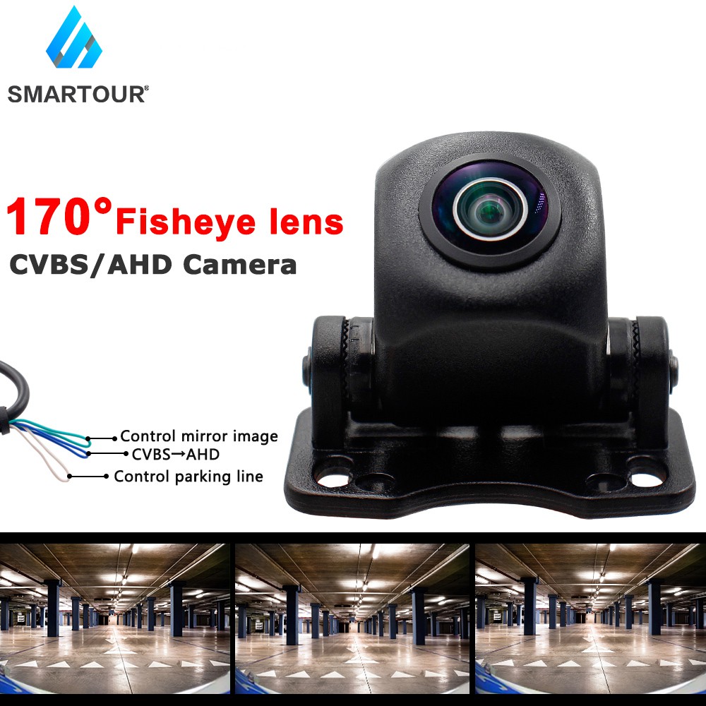 Starlight AHD/Cvbs เลนส์ Fisheye กล้องมองหลังรถยนต์ 170 องศาสีดําย้อนกลับ Night Vision ที่จอดรถสําหรับ Monitor