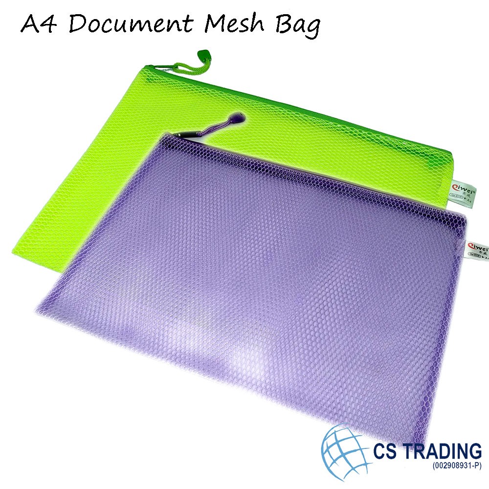 2 ชิ้น x A4 Size Zip File Document Bag Mesh File Folder School