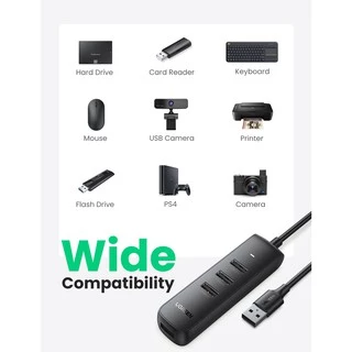 UGREEN รุ่น CM416 ตัวเพิ่มช่องสัญญาณ USB 3.0 Hub 4 Port เพิ่ม 4 ช่อง สำหรับ คอมพิวเตอร์ โน๊ตบุ๊ค Ultra Slim Hub 5Gbps