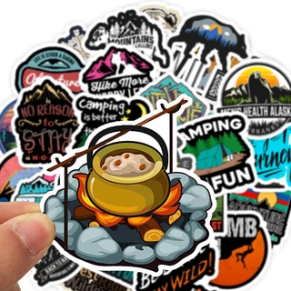 การตั้งแค Camping outdoor travel มป์ adventure สติกเกอร์กันน้ำรูปแบบที่แตกต่างกัน 50 ชิ้น waterproof sticker