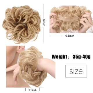 ต่อผมซาลาเปา ผมหยิกยุ่ง ยืดหยุ่น ผม Scrunchies แฮร์พีซสังเคราะห์ Chignon โดนัท อัพโด้ แฮร์พีช สําหรับผู้หญิง เด็กผู้หญิง