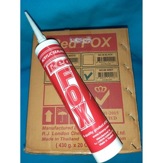 กาวซิลิโคน RED FOX ACRYLIC SEALANT สีเทา จำนวน 1 กล่อง(20 หลอด) (GL133) กาวซิลิโคน ซิลิโคน อะคิลิก