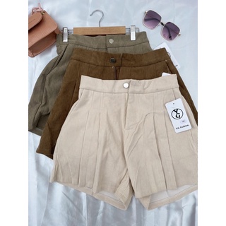 🧺กางเกงขาสั้น เก็บพุงดีมาก ผ้าลูกฟูก สม็อคด้านหลัง กระดุมหน้า🛒