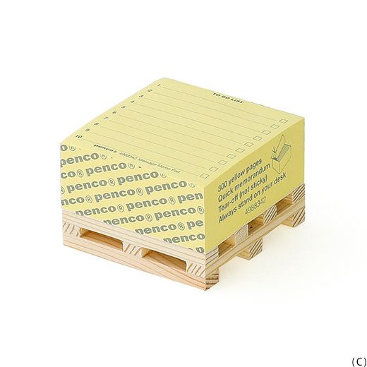 Penco Memo Block on Pallet C (HCN164-C) / กระดาษสำหรับจดบันทึก(ไม่มีแถบกาว)บนพาเลทไม้ ลาย C แบรนด์ Penco ประเทศญี่ปุ่น