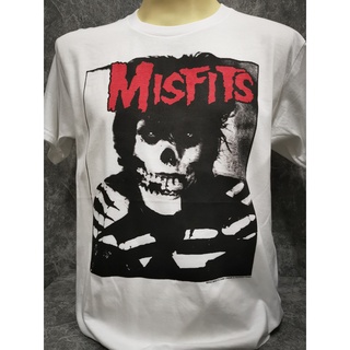 เสื้อวงนำเข้า Misfits Bones Skeleton The Clash Ramones Hardcore Punk Rock Horror Psychobilly Style Vintage T-Shirt