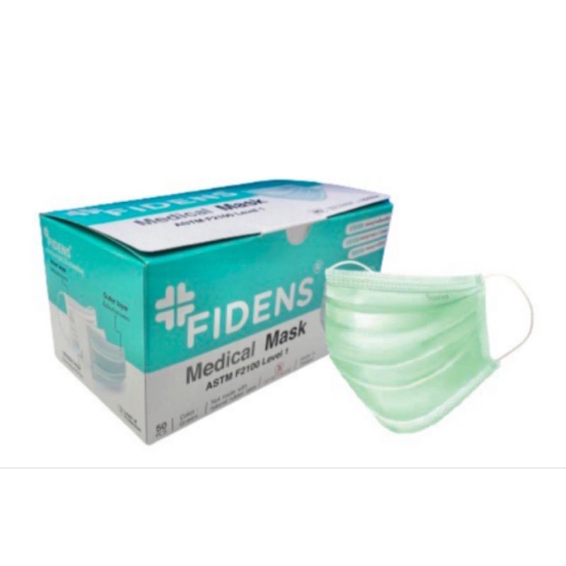 FIDENSหน้ากากอนามัยทางการแพทย์หน้ากากอนามัย3ชั้น Fidens 1กล่อง /50ชิ้น