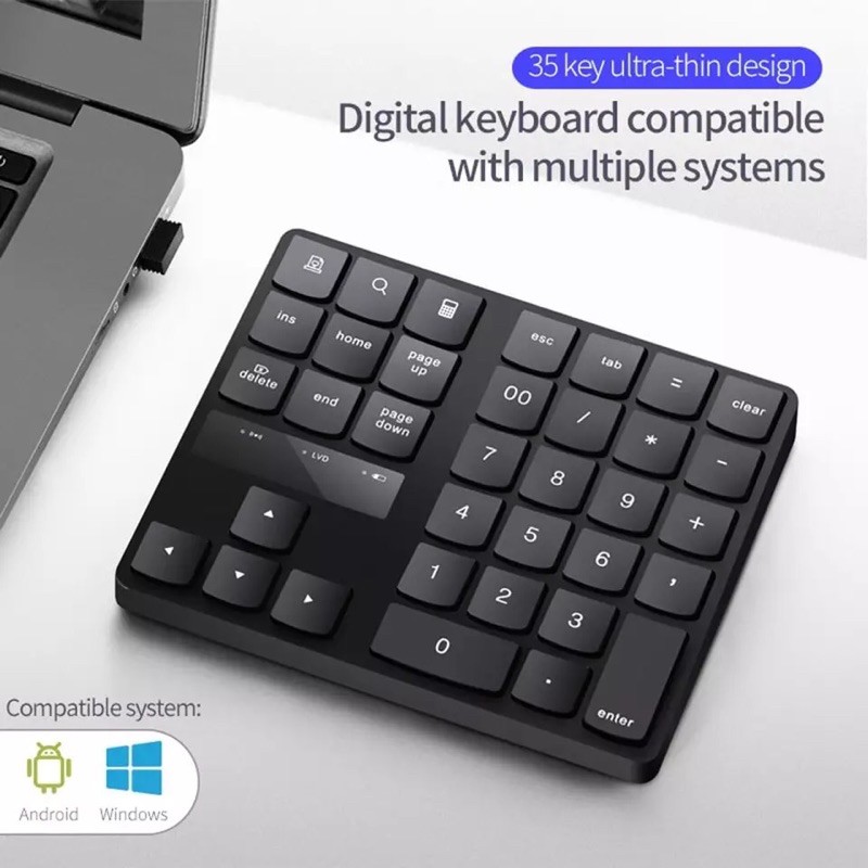 ลดราคา Mini Numeric 35คีย์ไร้สายแป้นพิมพ์ตัวเลข,แป้นพิมพ์ดิจิตอลสำหรับ Windows,IOS,Mac OS,androidแท็บเล็ตพีซีแล็ปท็อป #ค้นหาเพิ่มเติม สายเคเบิล SYNC Charger ชาร์จ อะแดปเตอร์ชาร์จข้อมูลปฏิบัติ Universal Adapter Coolระบายความร้อนซีพียู การ์ดเสียง