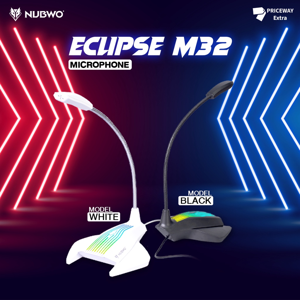 NUBWO M32 ไมโครโฟนเกมมิ่ง USB ไฟ RGB ของแท้ ราคาถูก ส่งไว รับประกันสินค้า