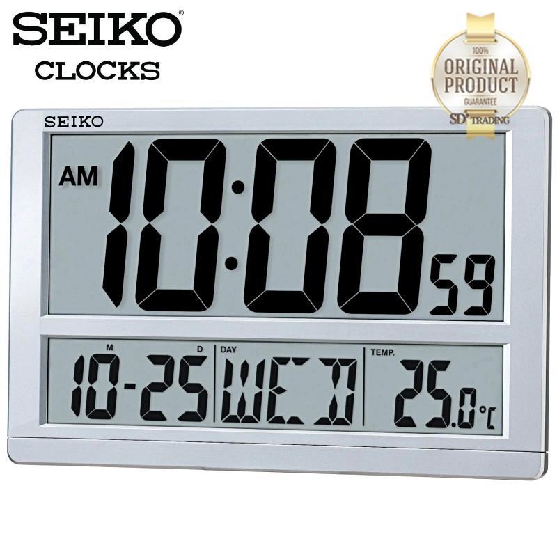 SEIKO DIGITAL LCD นาฬิกาดิจิตอล แขวนผนังพร้อมขาตั้ง รุ่น QHL080S QHL080