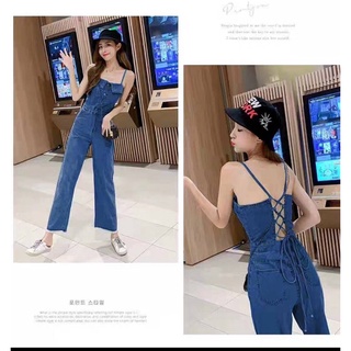 ❗️new❗️❗️jumpsuit ยีนส์สายเดี่ยว สายผูกหลัง ฮอทๆๆTD508