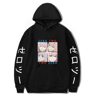 เสื้อกันหนาว มีฮู้ด ผ้าฝ้าย ลาย Zero Two Darling In The Franxx Waifu สไตล์พังก์ สําหรับผู้ชาย