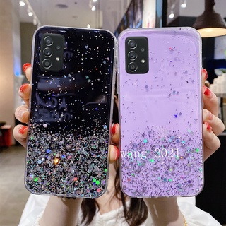 Ready Stock New Phone Case เคส for Samsung Galaxy A73 A53 A33 M23 M33 5G A13 A23 LTE 4G Casing Star Sequins Glitter Transparent Anti-fall Soft Case เคสโทรศัพท