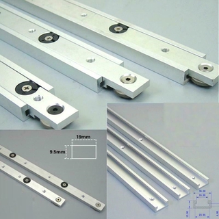 อลูมิเนียมสไลด์ T-Track-Slot Mitre 1 ชิ้น Red Woodworking Universal Scale Chute Universal Push Handle Backer Limit Retrofit ไม้บรรทัด