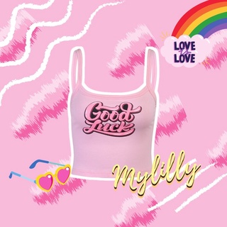 🌷Mylilly🌷เสื้อสายเดี่ยว เสื้อสายฝอ เสื้อเซ็กซี่ เสื้อกล้าม พิมพ์ลายสุดแนว อก30-38นิ้ว