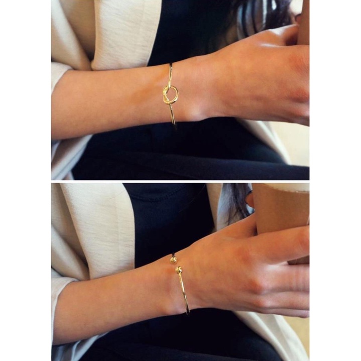 สร้อยข้อมือโลหะรักสําหรับผู้หญิงเปิดกําไลข้อมือโรสโกลด์ ราคา ถูกที่สุด ดีลบีเคเค แกลเลอรีภาพที่ 9