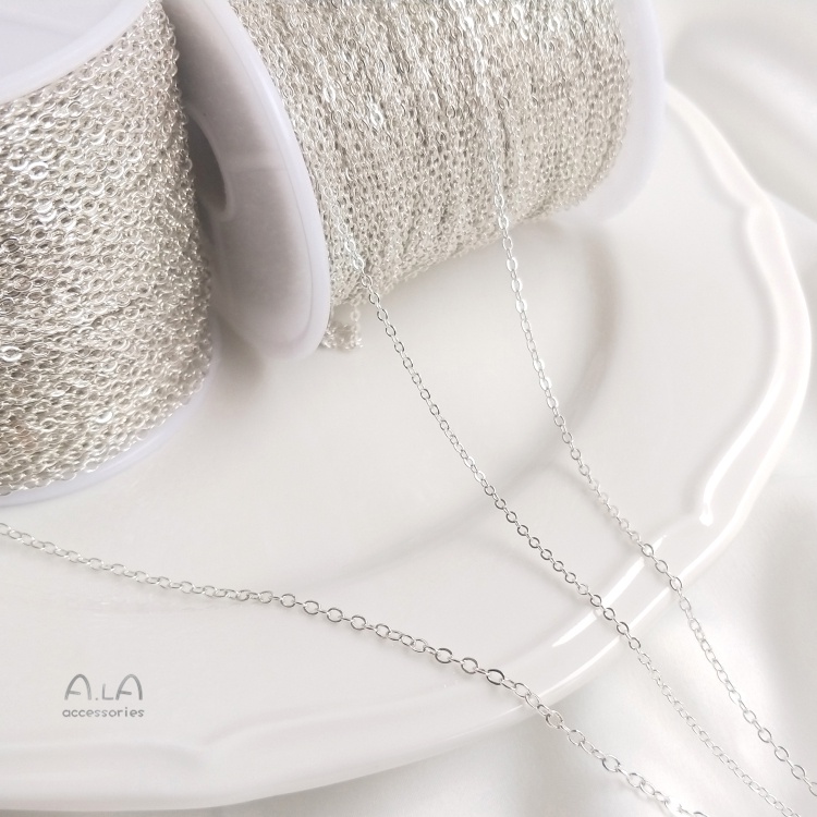 หลวม S925 เงินกระเป๋าเงินสี Retention O-Chain Cross Chain Handmade diy สร้อยคอเครื่องประดับอุปกรณ์เสริม