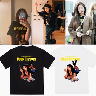 เสื้อยืดผ้าฝ้ายBLACKPINK JENNIE ROSÉ TWICE NAYEON เสื้อแบบโรเซ่ เจนนี่ นายอน [S-5XL]  pulp-fictionL XL  XXL 3XL