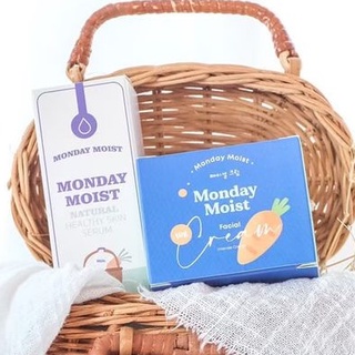 Monday Moist 🌼monday moist เซรั่มไข่ขาว x Monday moist faicial cream ครีมแครอท ฆ่าสิว หน้าพัง