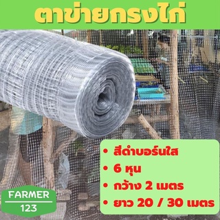 ตาข่ายกันนก สีบรอน์ 6 หุน กว้าง 2 เมตร ยาว 20 / 30 เมตร ตาข่ายกรงไก่ ตาข่ายกันไก่ คุณภาพรับประกัน Farmer_123