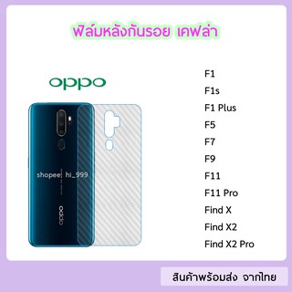 ฟิล์มหลัง  OPPO  ฟิล์มเคฟล่า แบบใส ทุกรุ่น OPPO F1 F1s F1Plus F5 F7 F9 F11 F11Pro Find X Find X2 Find X2Pro