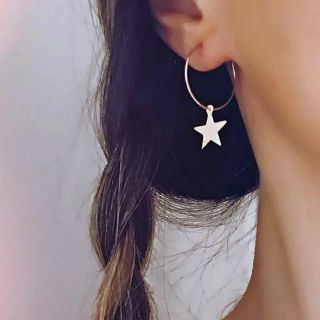 ต่างหูห่วงดาว ○☆ • Star Hoop earrings