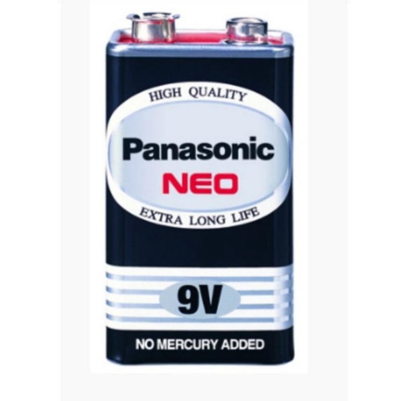 ถ่าน 9V Panasonic ถ่านไมโครโฟน NEO#6F22NT สีดำ 9v