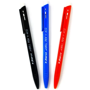 (แพ็ค1ด้าม) ปากกาลูกลื่น ตราม้า H-402 สีดำ,แดง,น้ำเงิน
