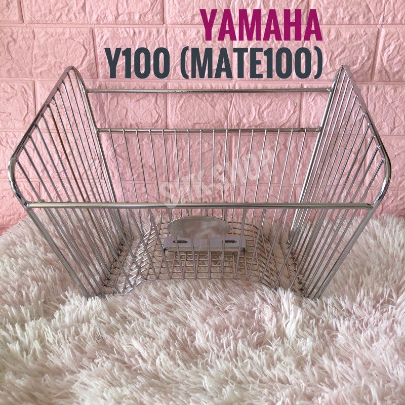 ตะกร้าหน้า YAMAHA Y100 , MATE100 ชุบโครเมี่ยม ทรงสวย เลส เงิน ตระกร้า มอเตอร์ไซค์
